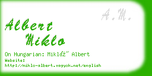 albert miklo business card